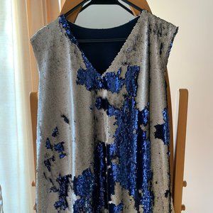 Custom Made Sequin Feather Mini Dress